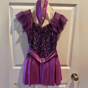 A Wish Come True Purple Sequin “Divas” Dance Costume - Large Child